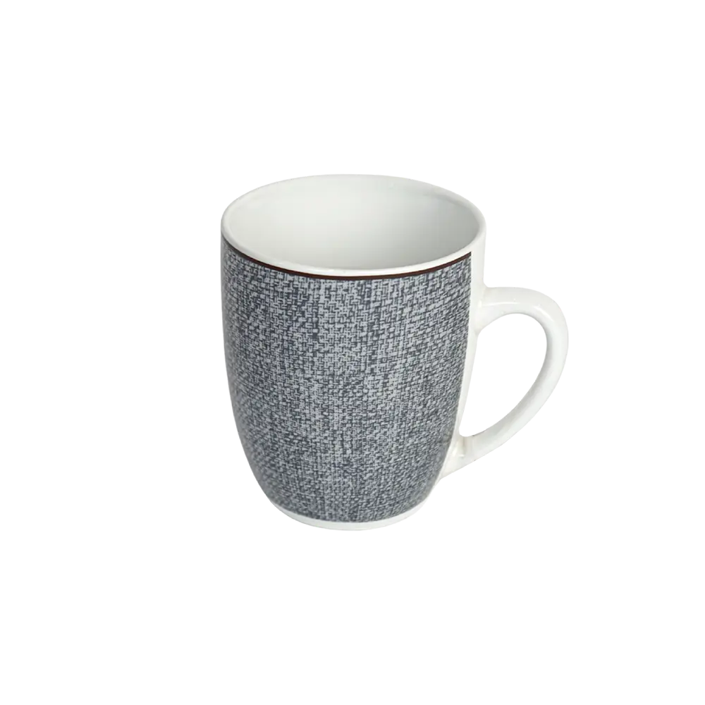 La table elegante porcelain grey & white mug