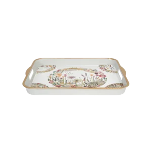 Melamine 37.5x30cm floral design rectangular tray