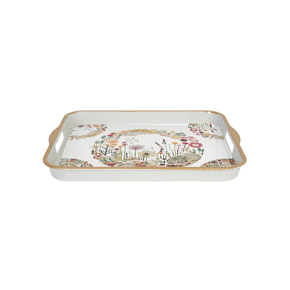 Melamine-37.5x30cm-Floral-Design-Rectangular-Tray Melamine 37.5x30cm floral design rectangular tray