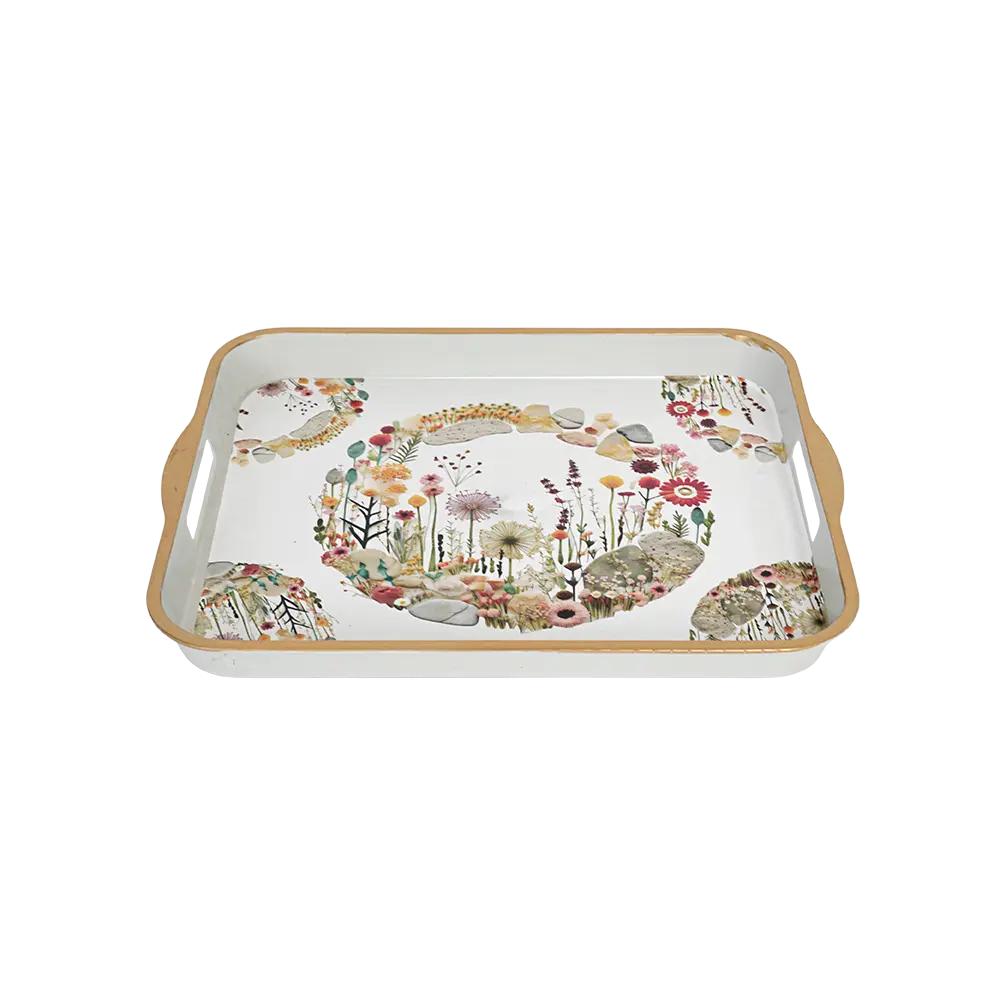 Melamine-37.5x30cm-Floral-Design-Rectangular-Tray2 Melamine 37.5x30cm floral design rectangular tray2