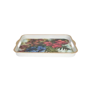 Melamine 37.5x30cm flowers design rectangular tray