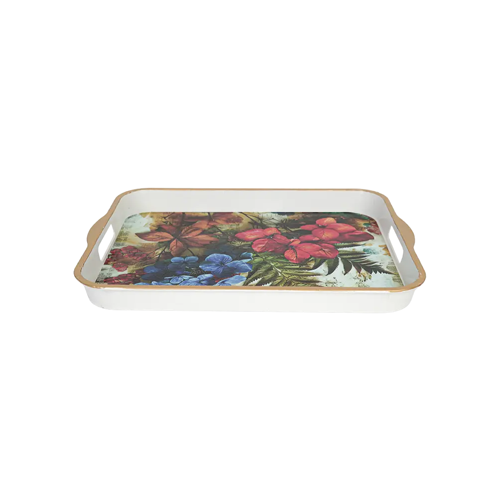 Melamine 37.5x30cm flowers design rectangular tray