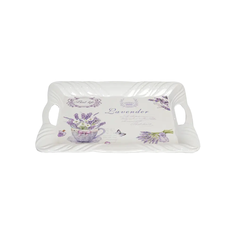 Melamine 37.5x30cm lavender design tray2