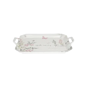 Melamine 37.5x30cm rectangular flowers design tray