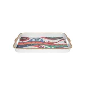 Melamine 37.5x30cm swirl pattern design rectangular tray