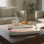 Melamine 37.5x30cm swirl pattern design rectangular tray1