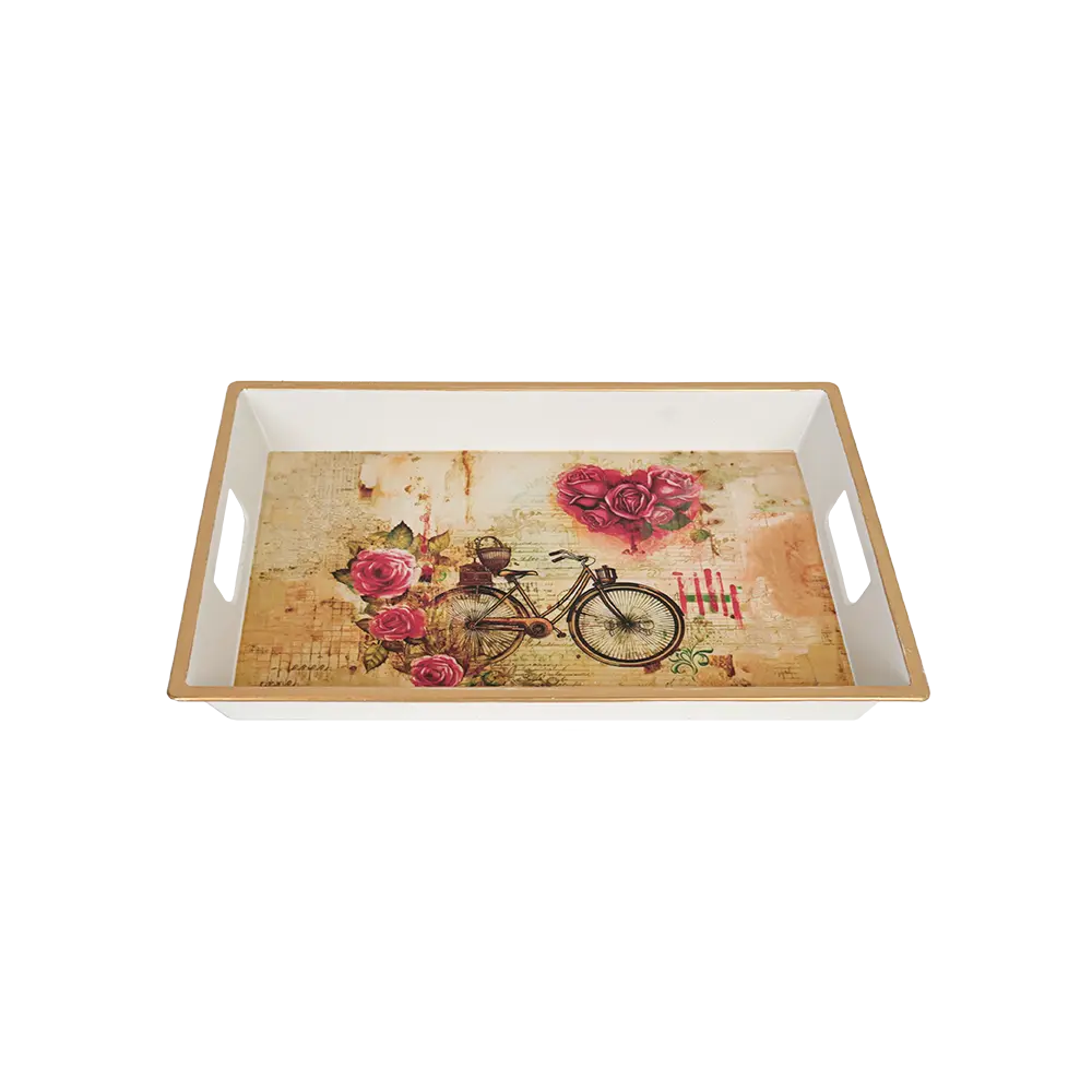 Melamine 39x30.5cm bicycle design rectangular tray2