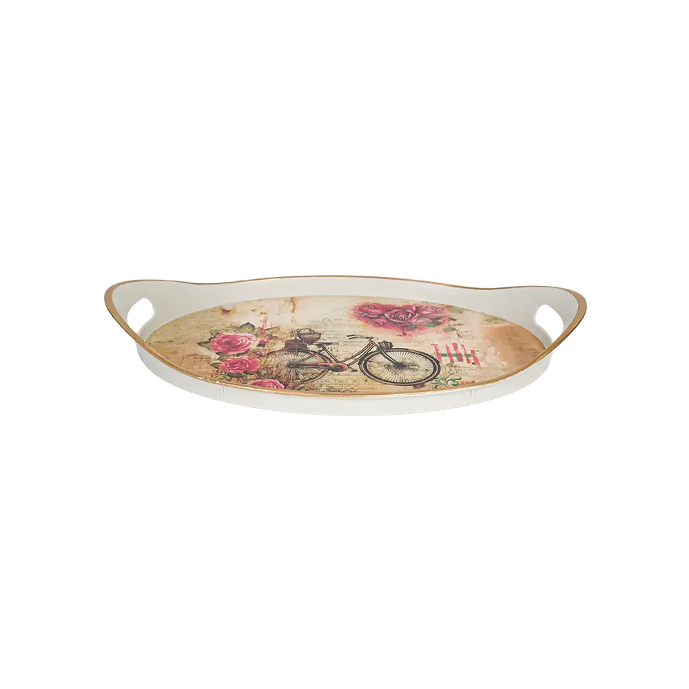 Melamine-44.5x32.5cm-Bicycle-Design-Oval-Tray Melamine 44.5x32.5cm bicycle design oval tray