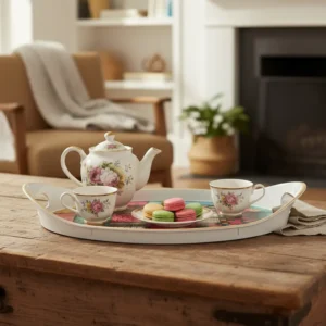 Melamine 44.5x32.5cm colors design oval tray1