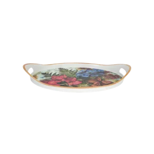 Melamine 44.5x32.5cm floral design oval tray