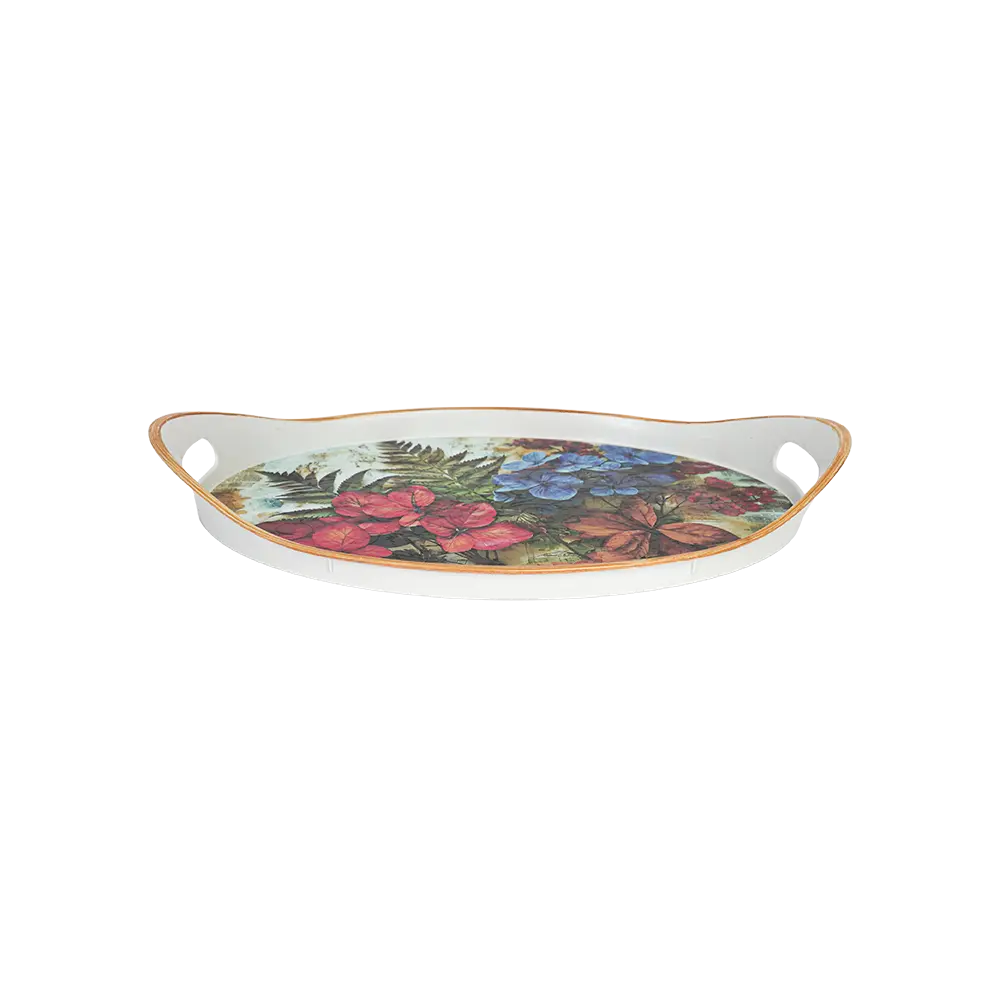 Melamine 44.5x32.5cm floral design oval tray