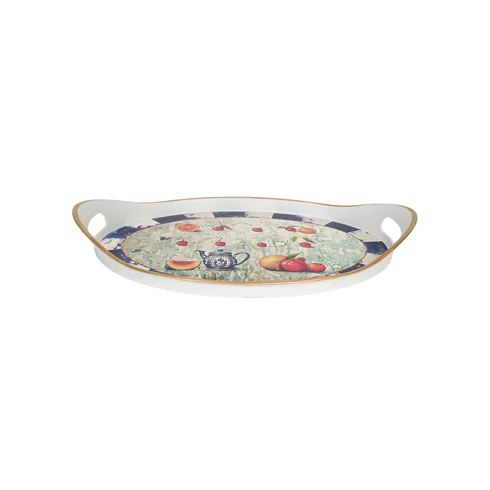 Melamine 44.5x32.5cm fruits design oval tray