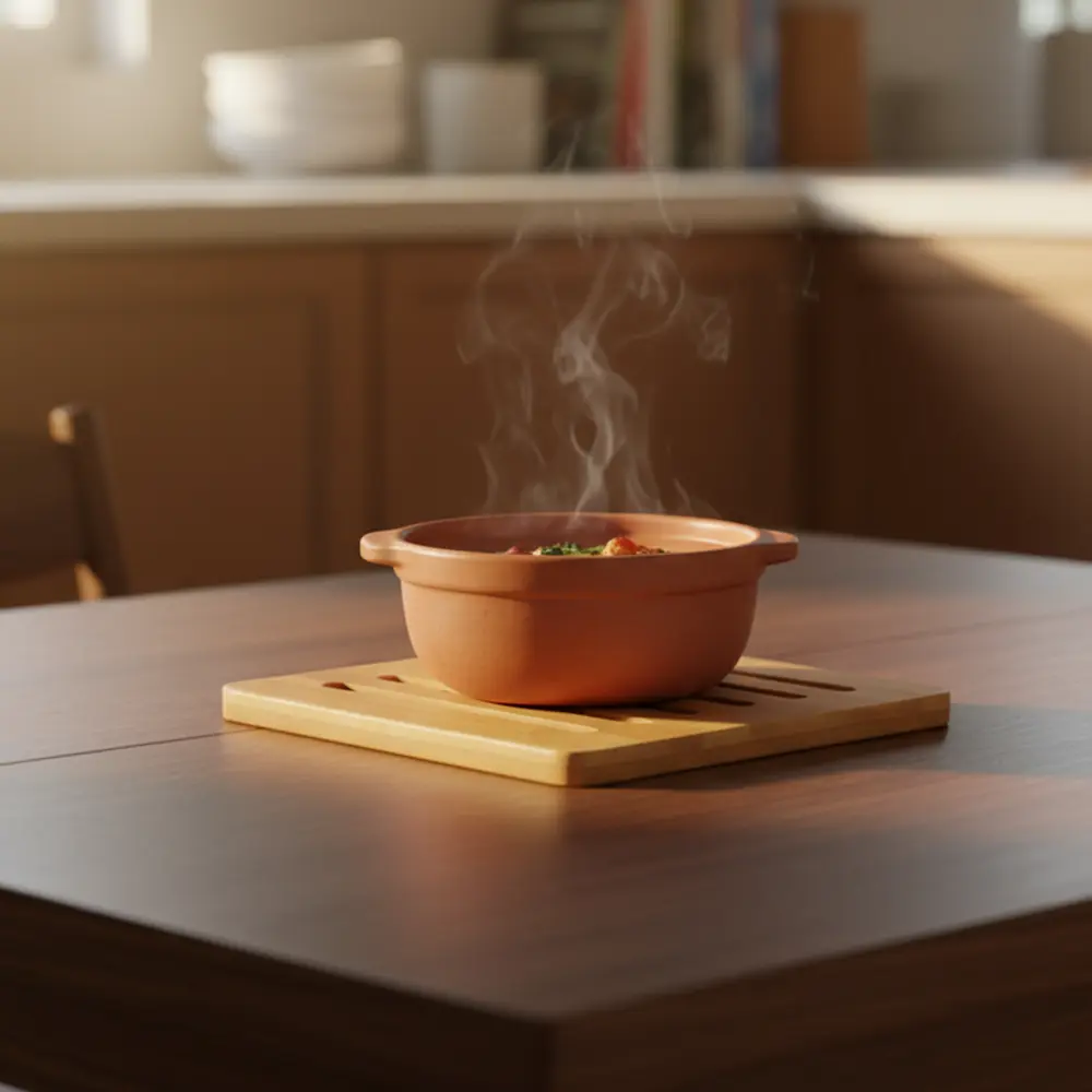 Momaz 18x18cm squared bamboo trivet1