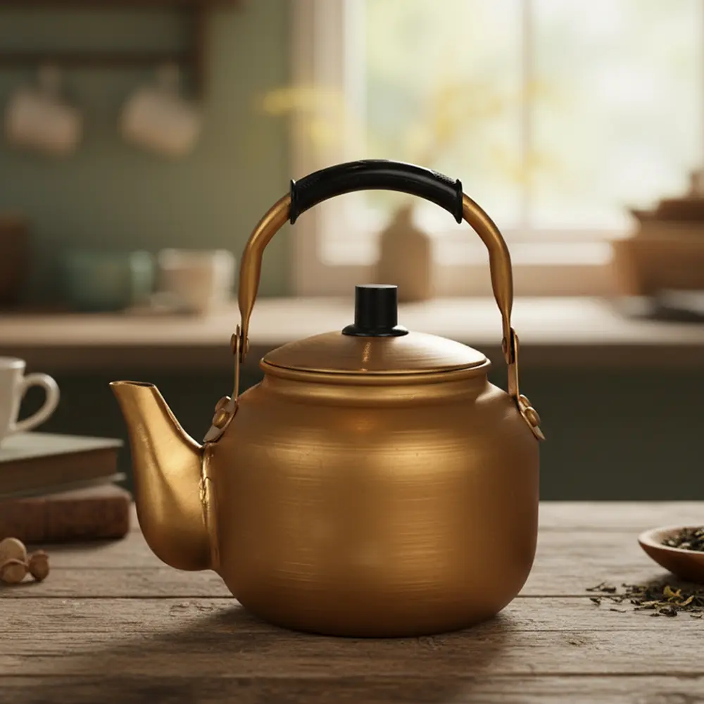 Momaz 1l aluminum gold tea pot1