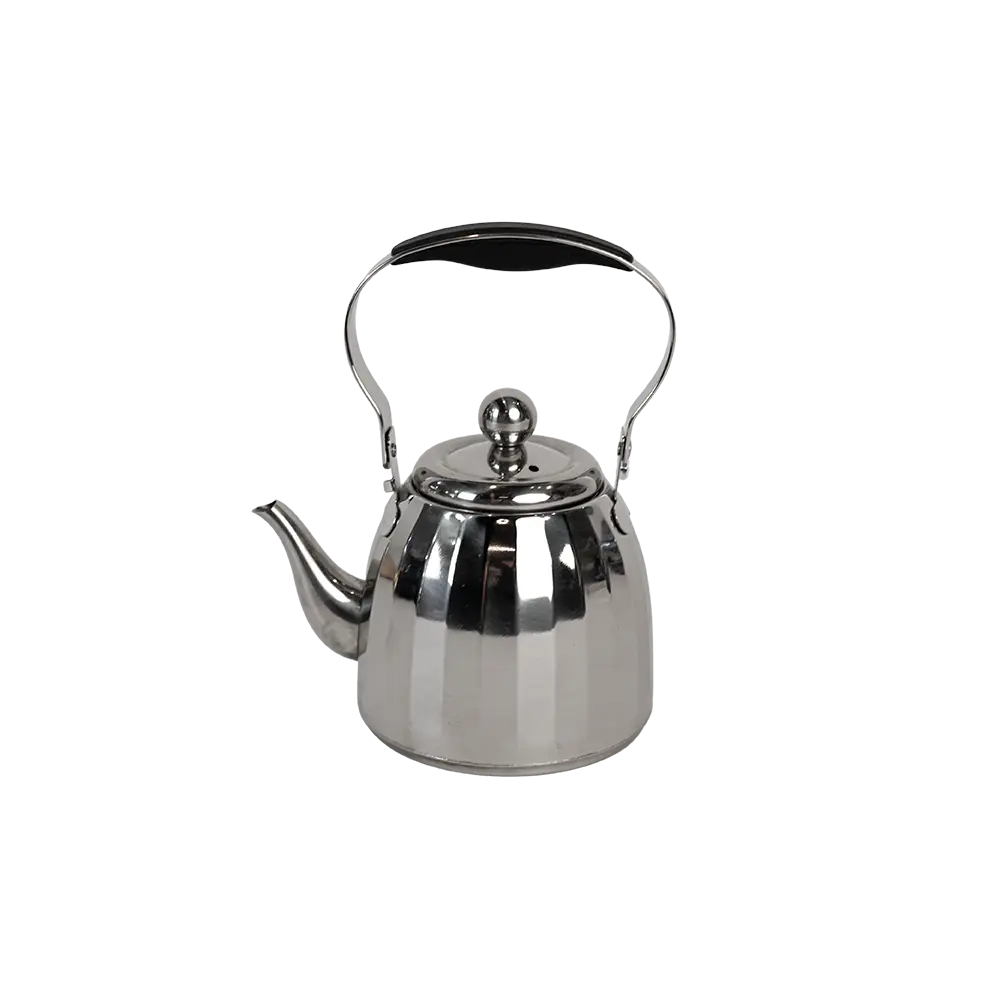 Momaz 1l ribbed design stainless steel tea pot