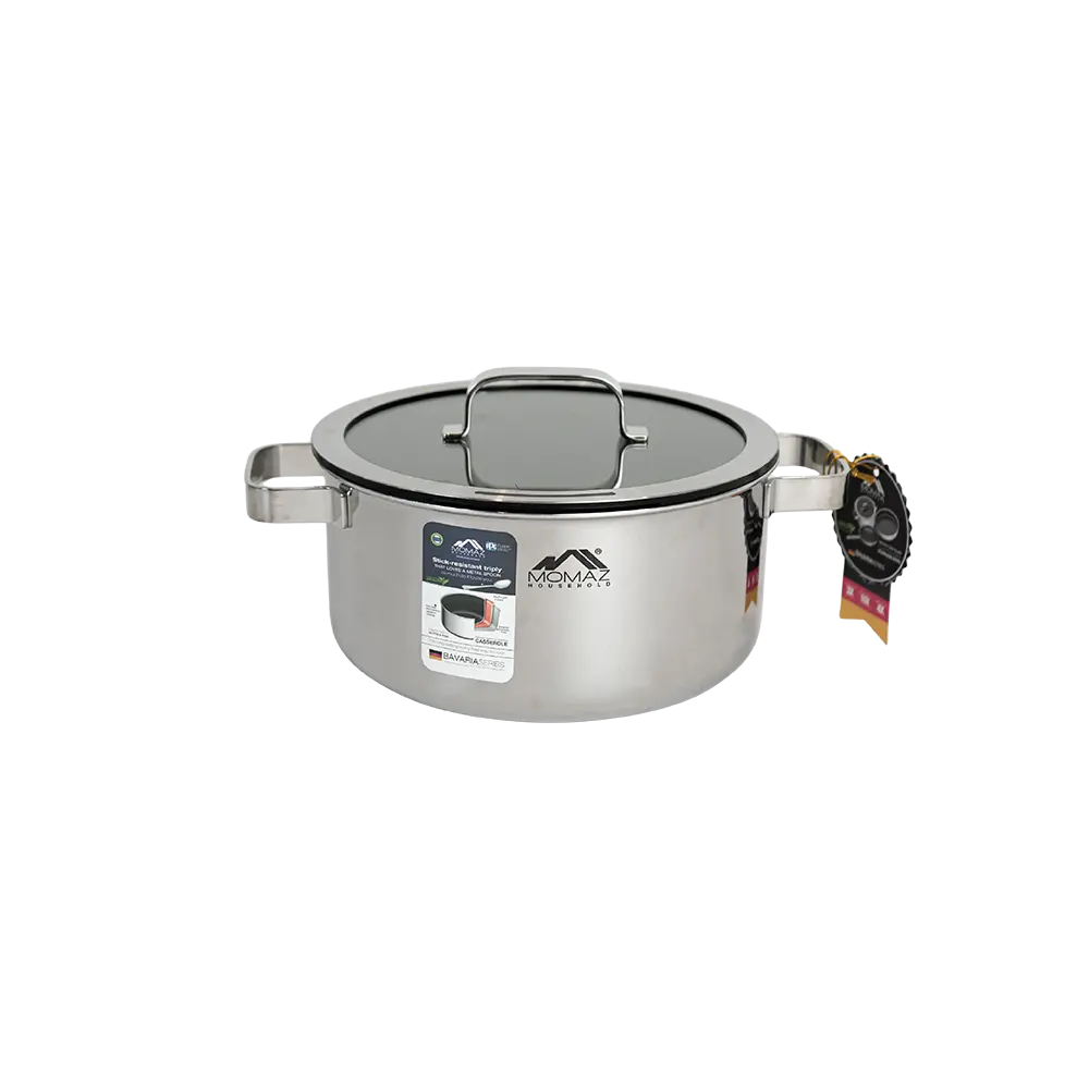 Momaz 26cm stick resistant cooking pot with glass lid