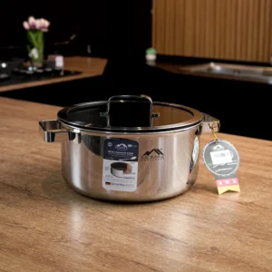 Momaz 26cm stick resistant cooking pot with glass lid1