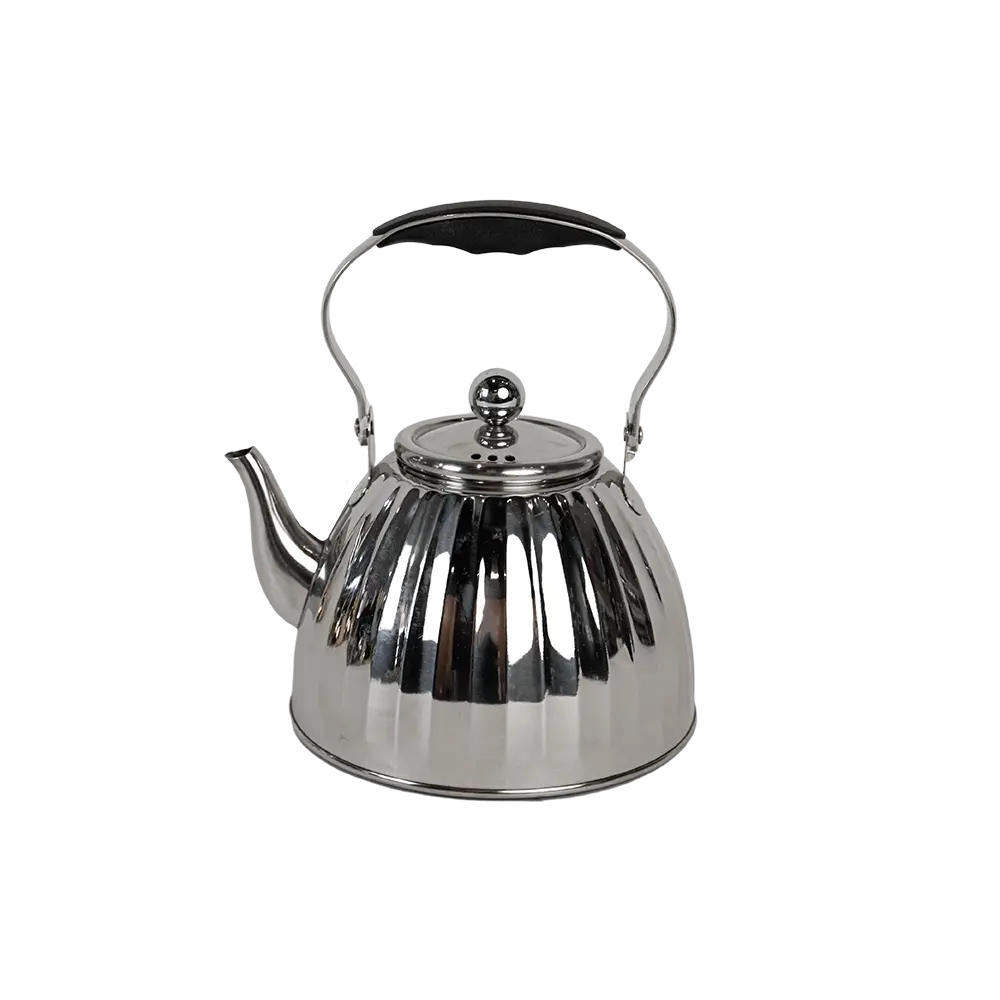 Momaz 2l ribbed design stainless steel tea pot