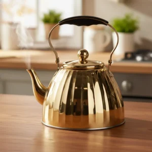 Momaz 2l stainless steel gold tea pot1