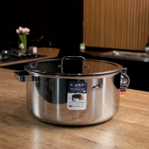Momaz 32cm stick resistant cooking pot with glass lid1
