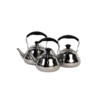 Momaz 3pcs stainless tea pots set with black granite handle