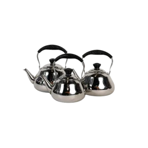 Momaz 3pcs stainless tea pots set with black granite handle