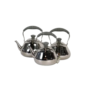 Momaz 3pcs stainless tea pots set with grey granite handle