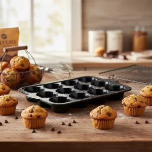 Momaz silicone cupcake black mold1