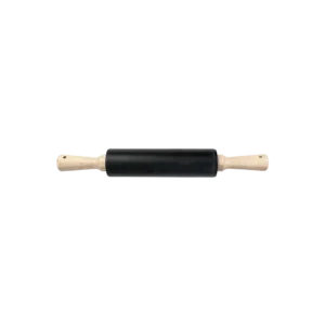 Momaz silicone rolling black pin with wooden handle
