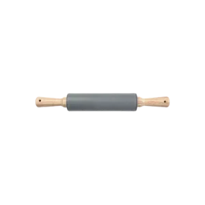 Momaz silicone rolling grey pin with wooden handle