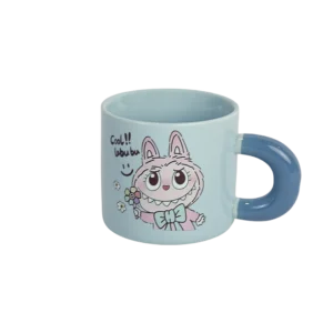 Porcelain cool labubu design blue mug