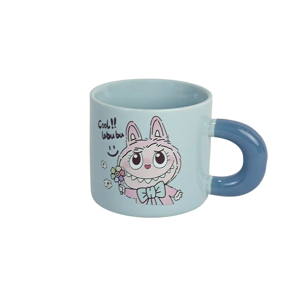 Porcelain cool labubu design blue mug