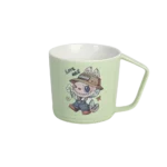 Porcelain labubu design green mug 2