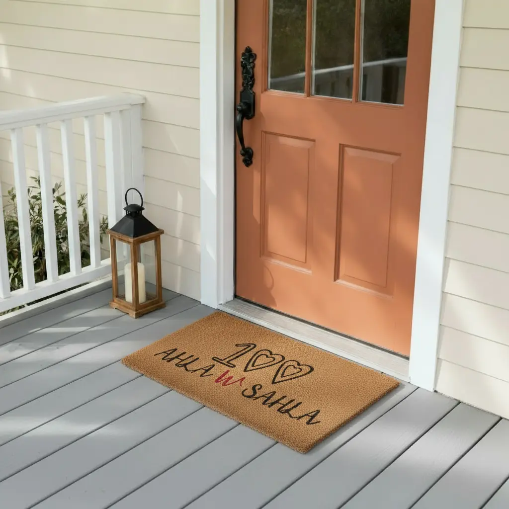 Rectangular 45x75cm 100 ahla w sahla straw doormat