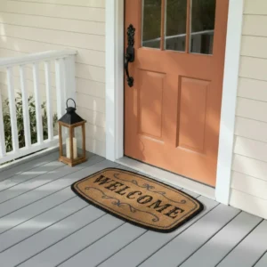 Rectangular 45x75cm welcome design straw doormat