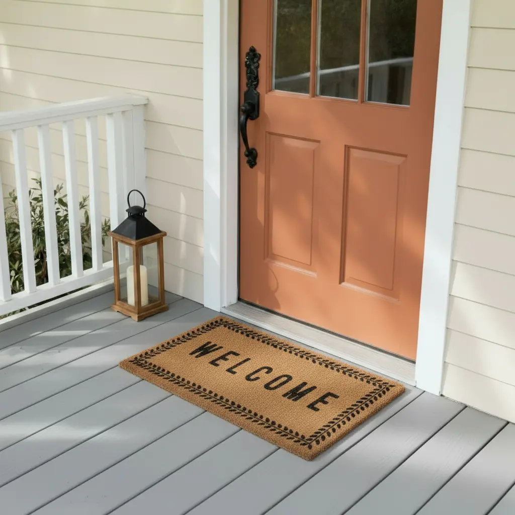 Rectangular 55x120cm welcome design straw doormat