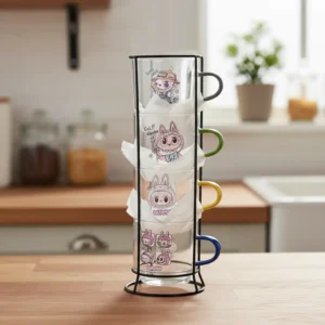 Stand 4pcs labubu design coffee cup1