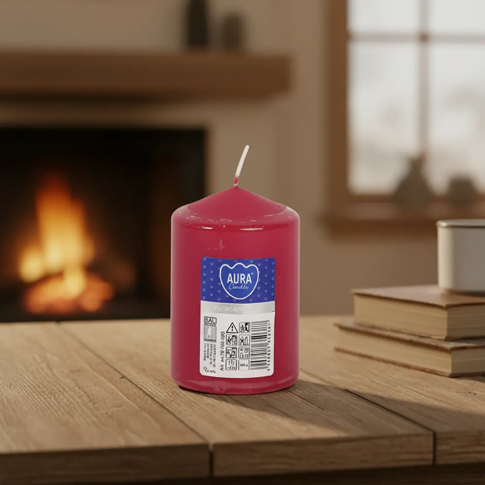 Aura 7x10cm red candle1