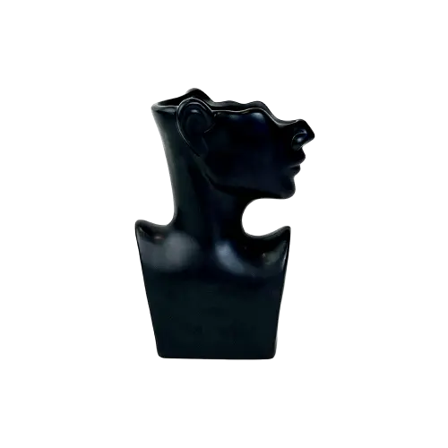 Black Ceramic Minimalist Sculptural Vase