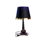 Black Marble Table Lamp with Gold Accents