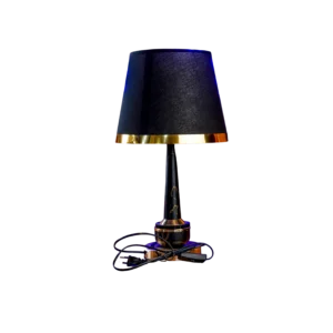 Black Marble Table Lamp with Gold Accents