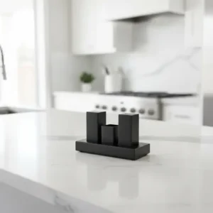 Black Modern Salt Pepper & Toothpick Holder Set with Base1