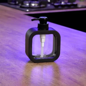 Black square liquid soap dispenser1