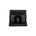 Black Stainless Steel Salt & Pepper Set with Napkin Holder