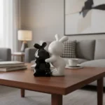 Black & White Harmony Ceramic Bunny Sculptures1