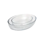 Borart 2pcs oval dots design pyrex set