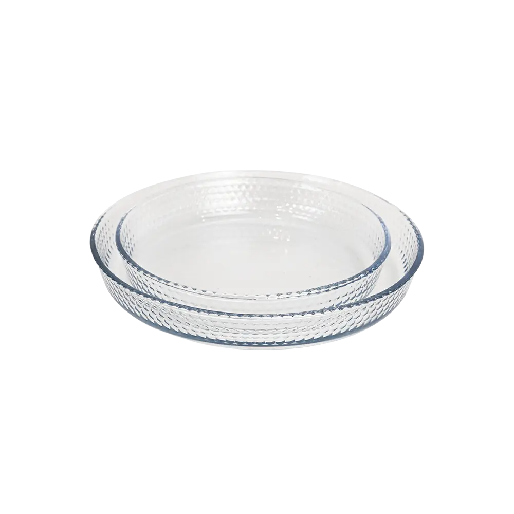 Borart 2pcs round dots design pyrex set