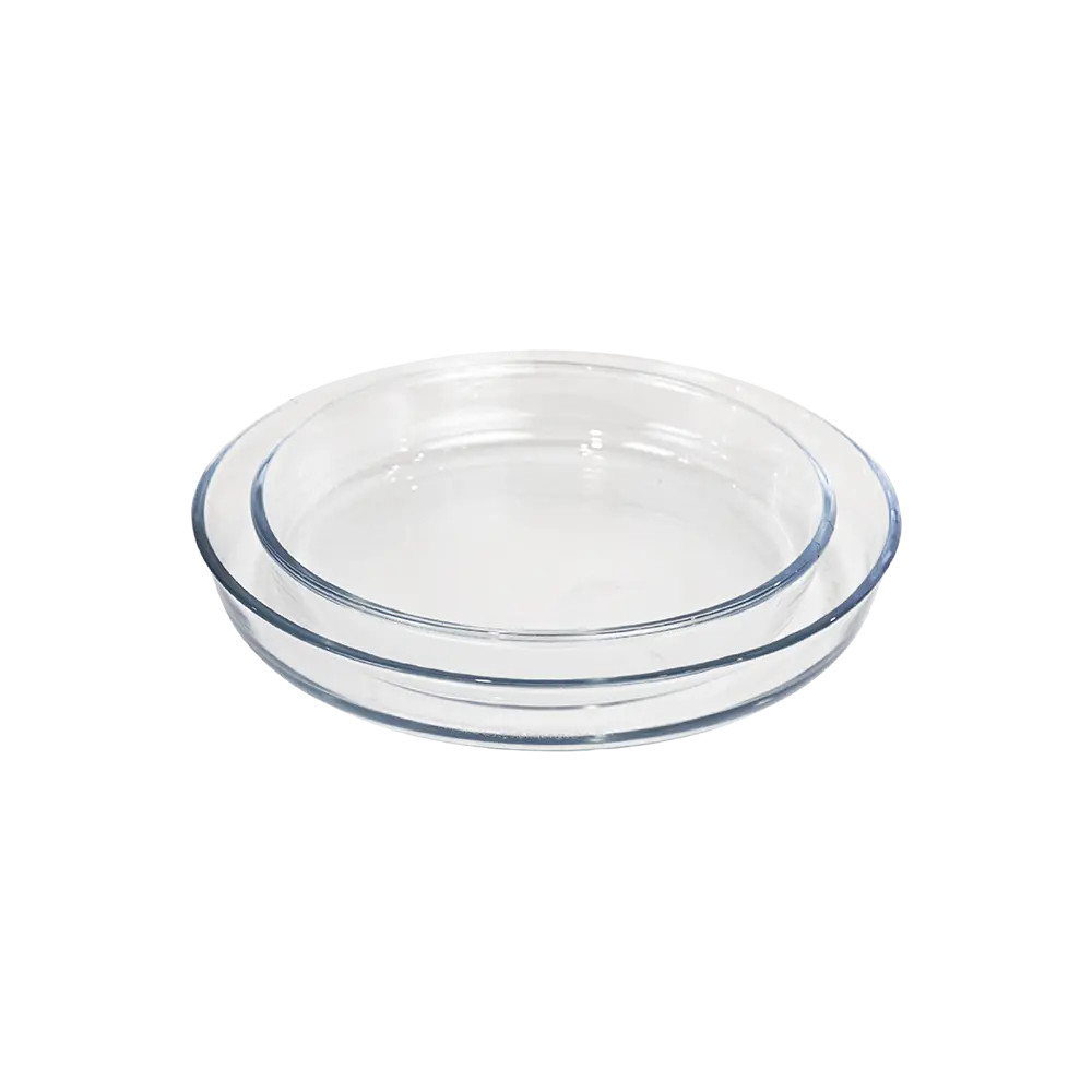 Borart 2pcs round transparent pyrex set