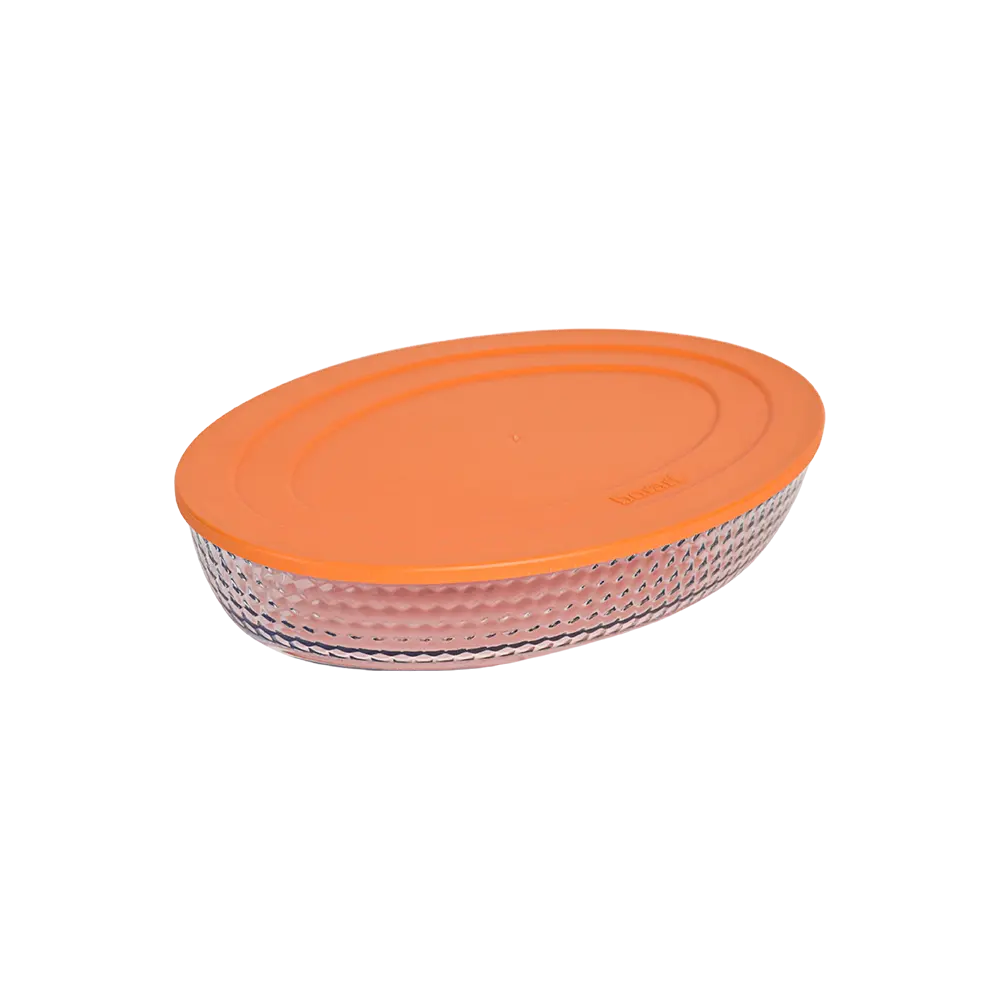 Borart-Oval-Dots-Design-Pyrex-with-Orange-Lid Borart oval dots design pyrex with orange lid