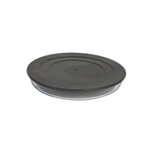 Borart round transparent pyrex with grey lid